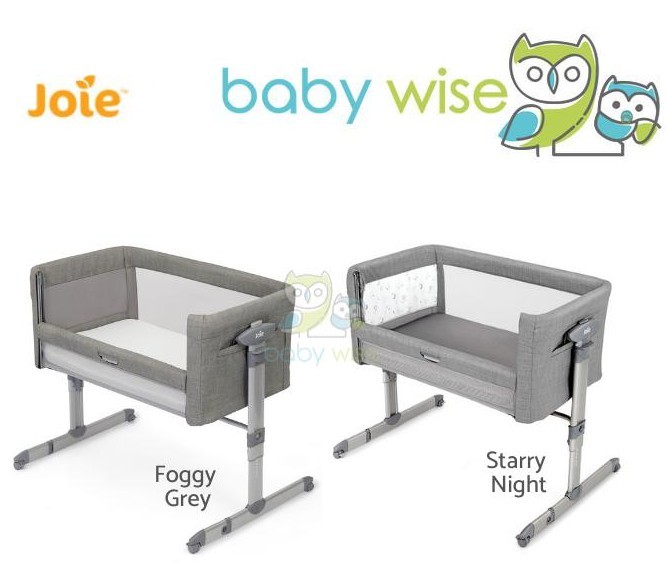 Joie Box Roomie Glide Bedside Crib - Foggy Grey