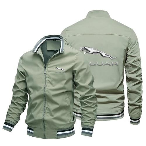 Jaguar Car Logo 2024 Summer New Men's Bomber Jacket Casual Fashion Outdoor Ultra-Thin Zipper Sports Sunscreen Clothing - army green