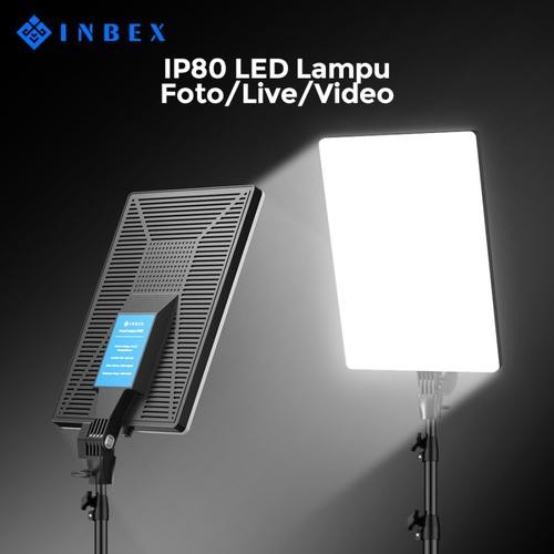 INBEX IP80 Lampu Foto LED 80W Lighting Konten Kreator Lampu Sorot Lighting Studio Video Live Vlog - IP80 ONLY