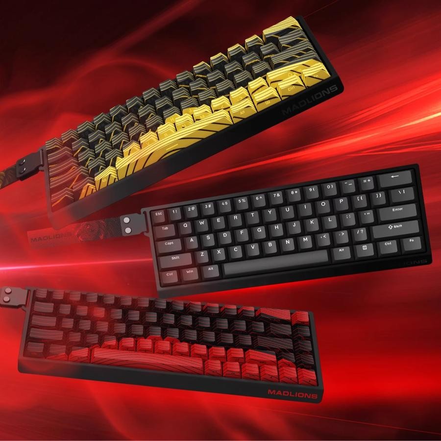 MADLIONS MAD60 HE 8K Hall Effect 60% Keyboard Rapid Trigger SOCD DKS Wooting Fierce Gaming Gear - Hitam, Basic RGB