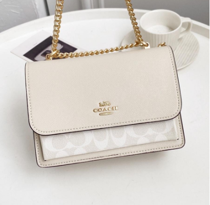 Klare Crossbody In Signature Canvas - Glacier White