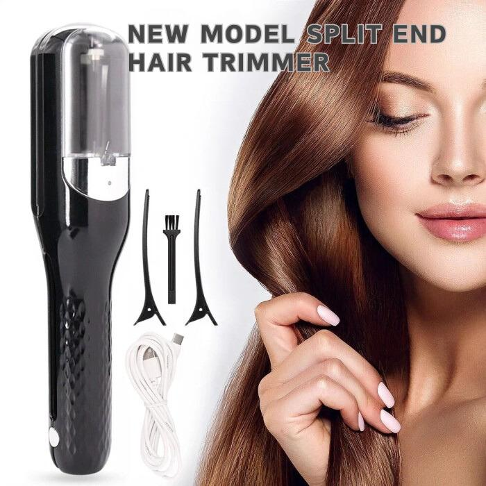 USB Split Hair Trimmer Hair Straight Styler End Split Rechargable - Hitam
