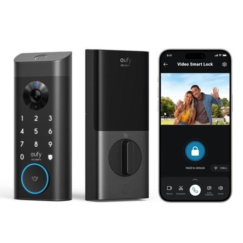 Eufy Video Smart Lock E330, 3-in-1 Camera + Doorbell + Fingerprint Keyless Entry Door Lock, Smart Built-in Wi-Fi Deadbolt for Front Door, Auto Lock, App Remote Control, Easy Installation - E330