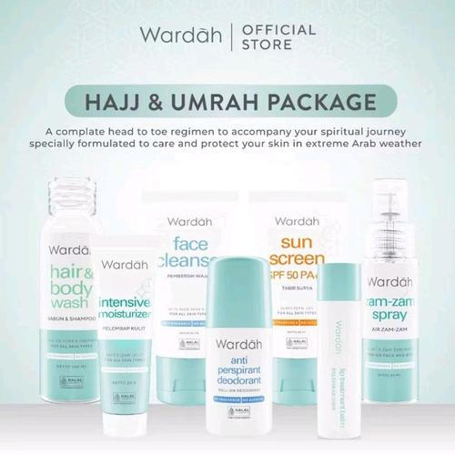Wardah Umrah & Haji Package - Paket Haji dan Umrah- Hair and Body, Face Cleanser, Sunscreen