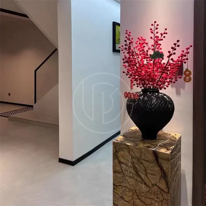 Hutan hujan coklat marmer patung dasar meja dekorasi rumah bambu Display meja dekorasi lantai lemari TV pintu masuk samping Sofa