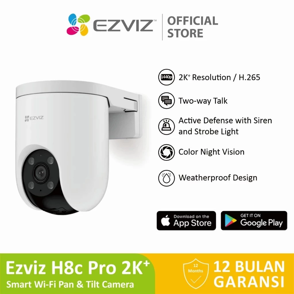 Ezviz H8c Pro 4MP 2K+ Outdoor CCTV Pan & Tilt Wifi IP Camera Auto Tracking