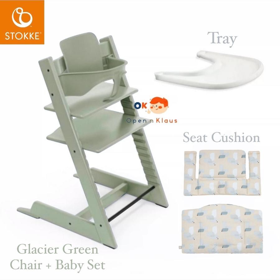 Stokke Tripp Trapp high chair with baby set, tray, classic cushion - Natural