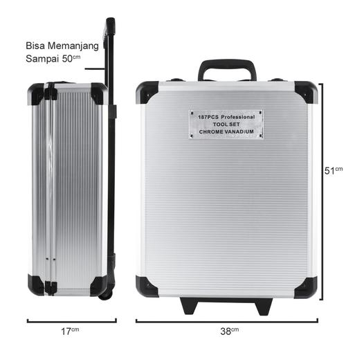 ISKU Tool Kit Set Alat Rumah Perkakas Bengkel 187PCS Tool Kit Rumah Koper Koper Set Perkakas Bengkel - 187