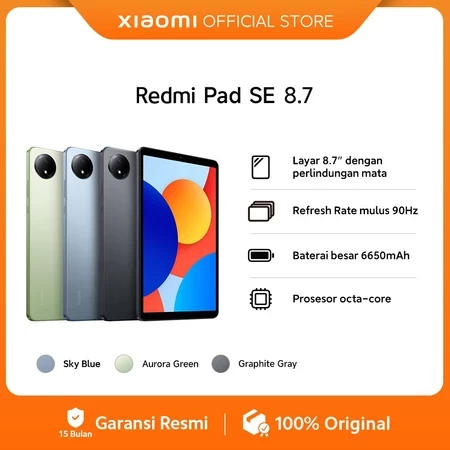 Xiaomi Redmi Pad SE 8.7 (4/128GB) | Layar 8.7" Perlindungan Mata | Refresh Rate 90Hz | Baterai 6650mAh | Prosesor Octa-Core [Official