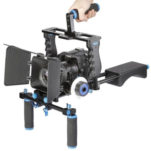 New Arrival Rig Kamera DSLR 5 in 1 Stabilizer + Shoulder Support + Follow Focus - Hitam