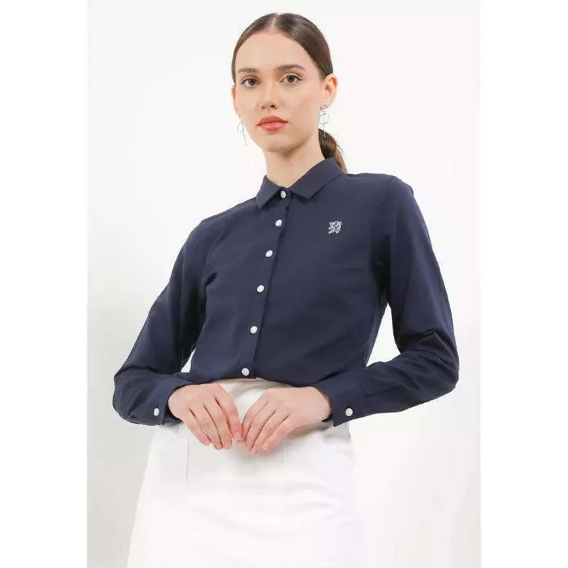 Giordano Women's Cotton Oxford Shirt 0534308327 Navy (Blue)