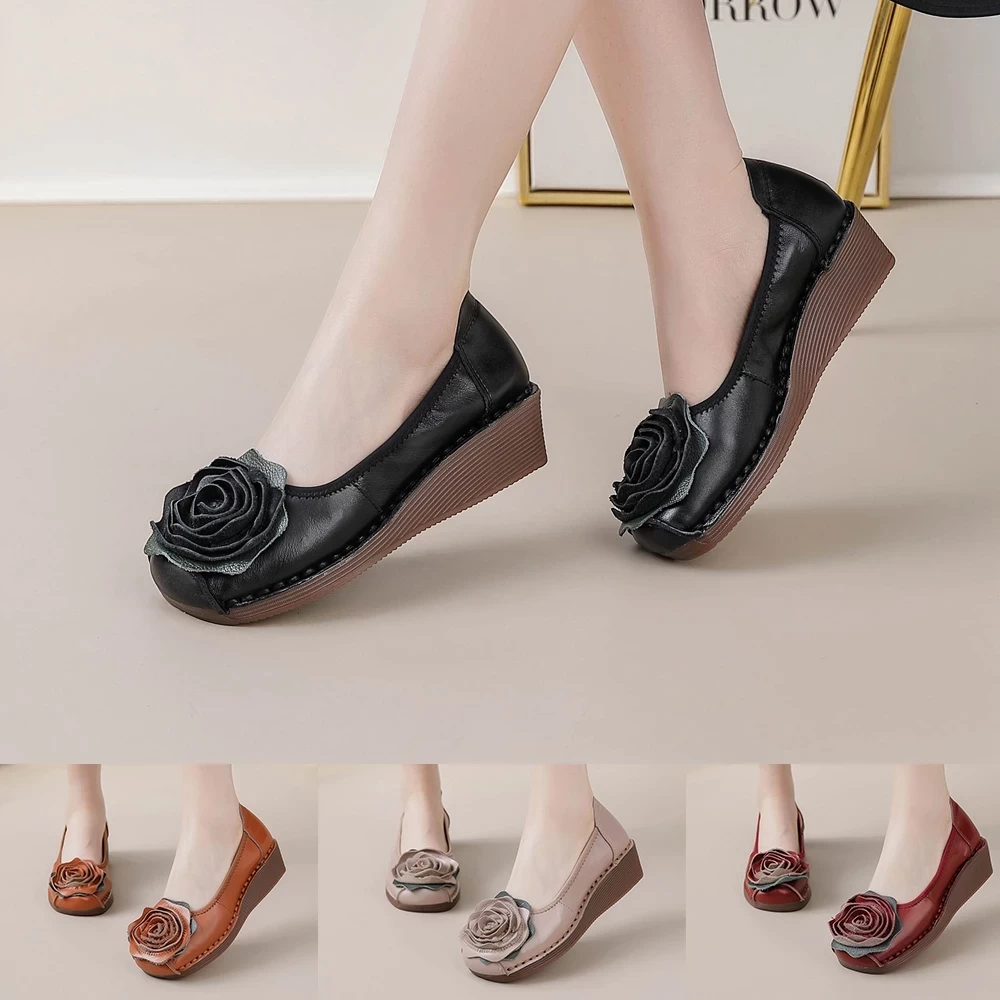 Sepatu wanita Clarkts new pita woman kulit asli melati Tinggi 5cm