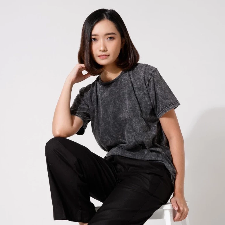 Janena Washed Women Tshirt Short Sleeve Big Size Available / Tshirt Wanita Lengan Pendek