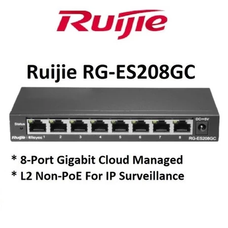 Ruijie RG-ES208GC ES208GC Cloud Managed L2 Non-PoE Switches ES208 GC