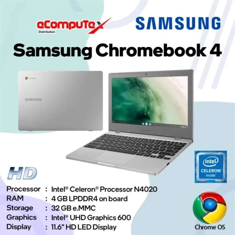 NOTEBOOK SAMSUNG CROMEBOOK 4 / LAPTOP CROME BOOK RAM 4GB / 32GB GARANSI RESMI