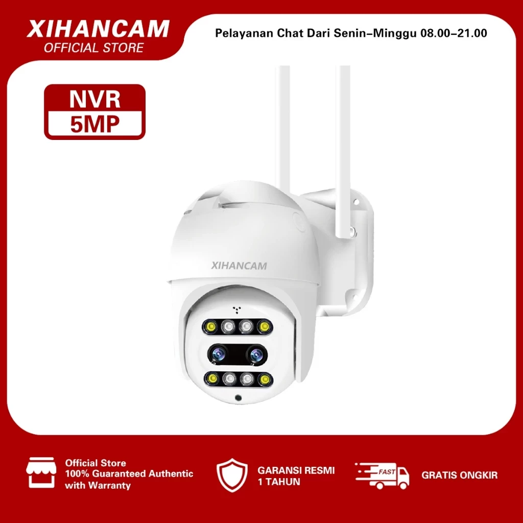 Dual Lens IP Camera Wifi Outdoor 5MP PTZ Zoom 10x Kamera CCTV Wifi Jarak Jauh Lewat HP