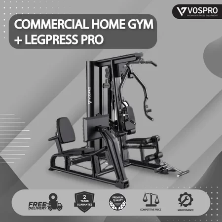 VOSPRO COMMERCIAL HOME GYM + LEGPRESS PRO Type L133 Multifungsi
