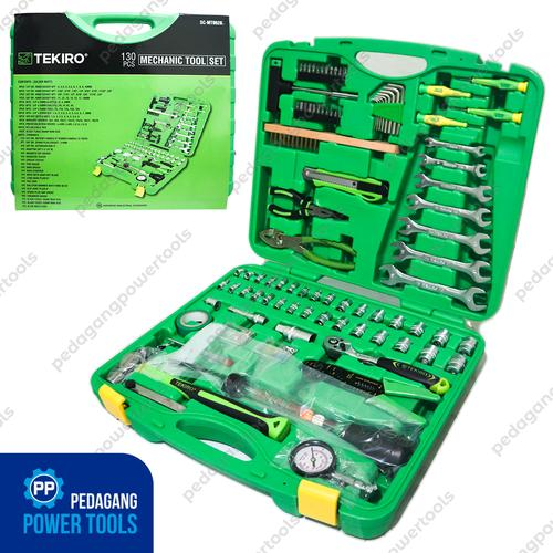 TEKIRO SC-MT0628 Tool Kit Set 130 pcs Mekanik Box Plastik Perkakas Bengkel Kunci Socket Wrench