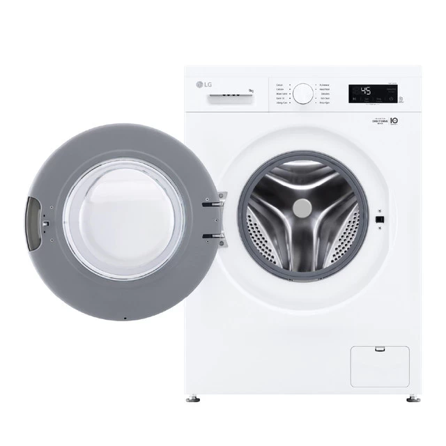LG MESIN CUCI WASHING MACHINE 8KG, Front Loading Hemat Daya | Dengan Smart Diagnosis & Steam White | Model FB1208S6W