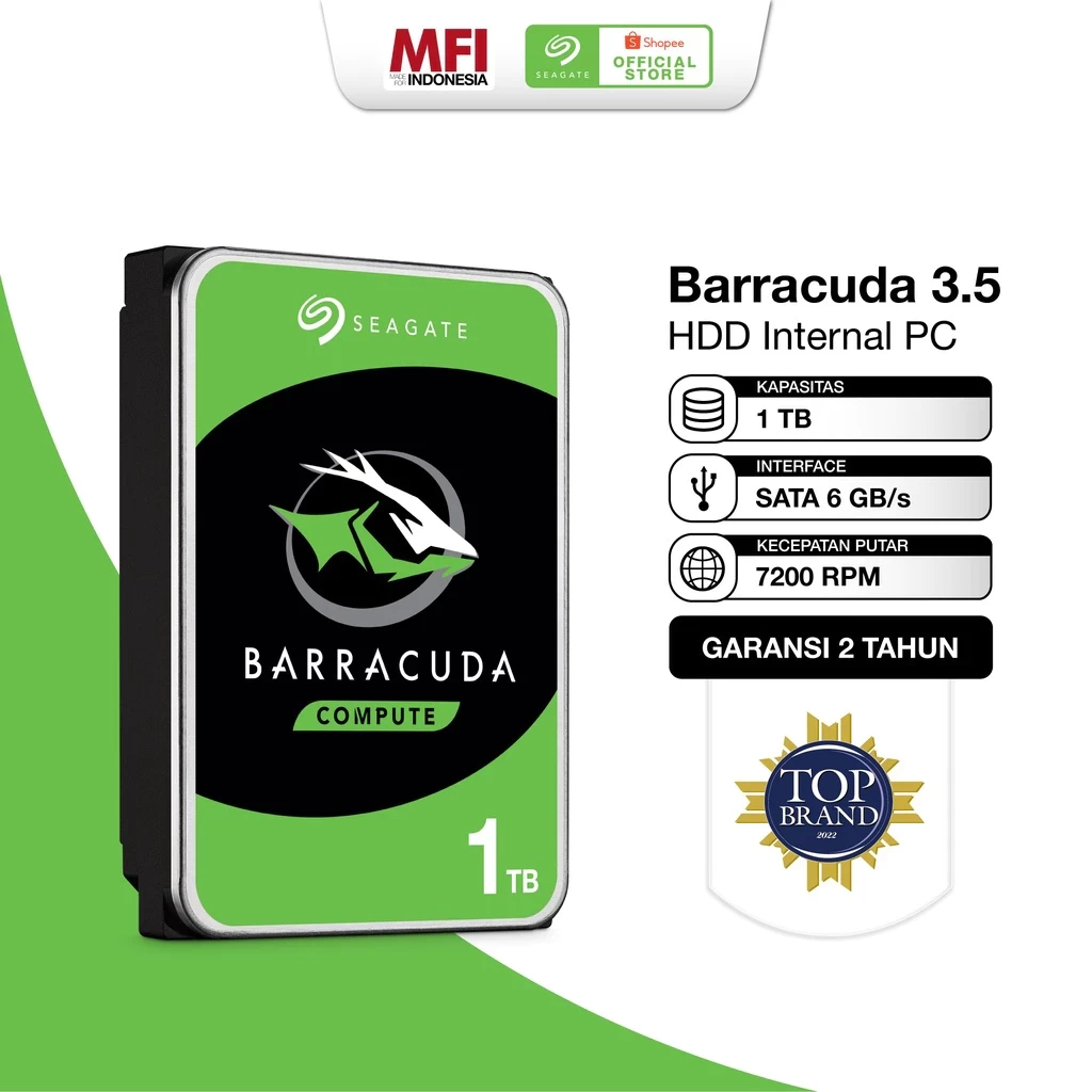 Seagate BarraCuda 1TB Hardisk Internal PC Desktop 3.5" SATA 3.0