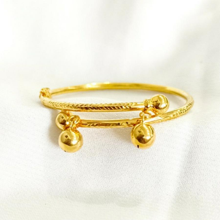 Gelang baby Bangle bola cantik Anak bayi Beautiful Gold Emas asli