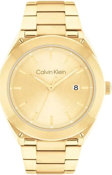 Calvin Klein Progressive 25200199 Men Gold Dial Gold Stainless Steel Strap