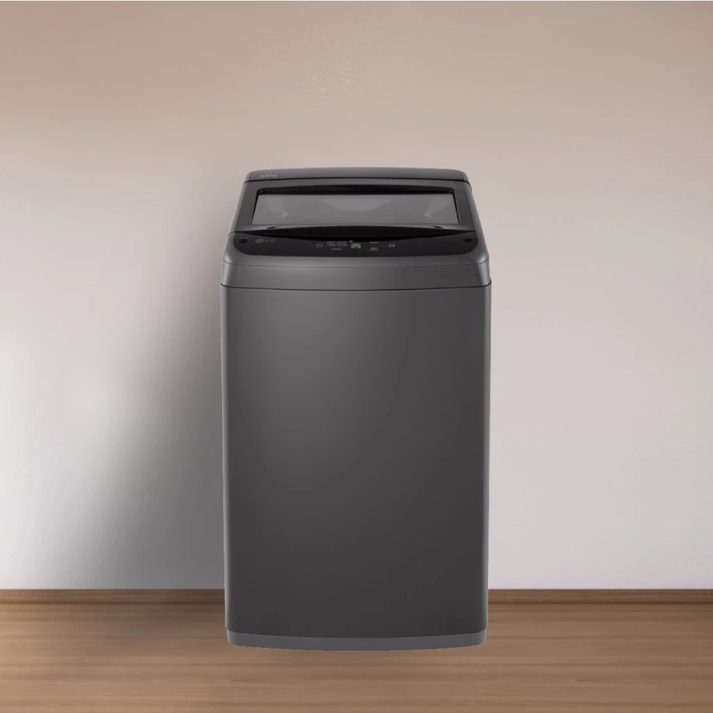 LG Mesin Cuci 9kg Top Loading - 6 Washing Programs - Tinted Glass Door - Mid Black - Model T2109NBTM